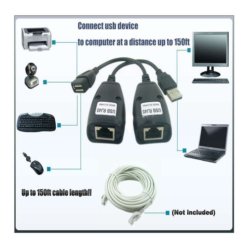 USB RJ45 Extension Adapter (150 FEET)