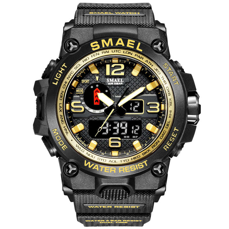 Smael Multifunctional Sport Fashion Design Watch - Gold