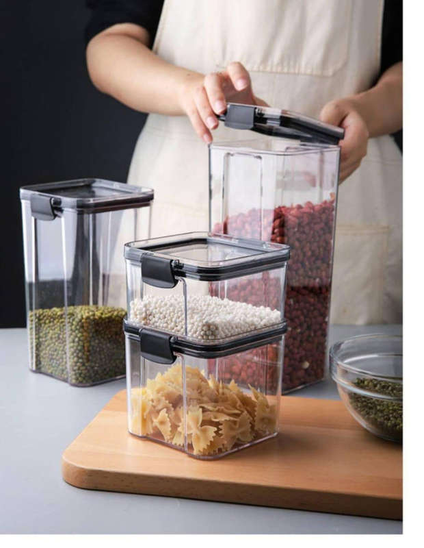 4 Pcs Kitchen and Pantry Organization Containers(460/700/1300/1800 ML)