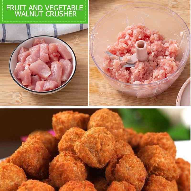 Portable Stainless Steel Blades Manual Food Chopper - Pink