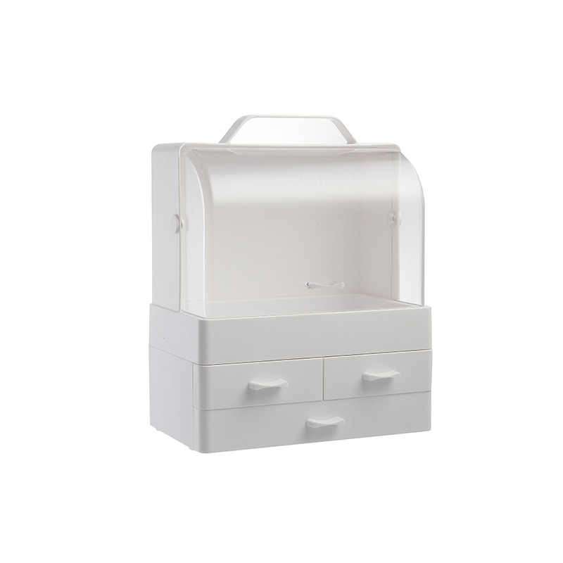 Portable Make Up Cosmetic Storage Box with Drawers and Lids