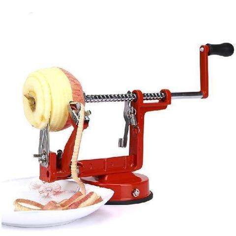 Traditional Rotary Apple and Potato Peeler, Corer, and Slicer - Red
