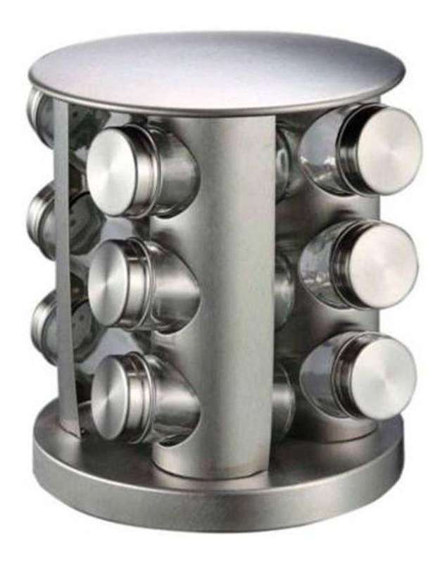 Stainless Steel Stylish Spice Rack - 12 Piece