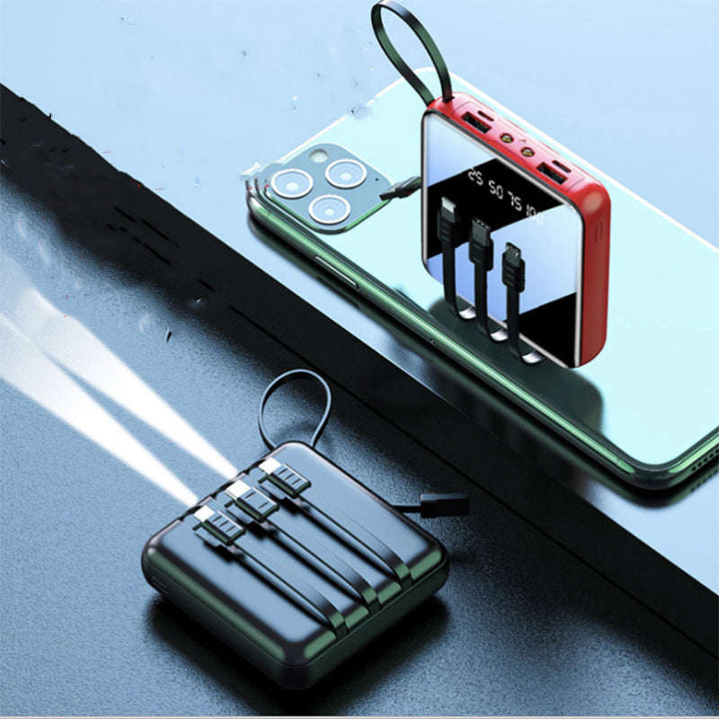 Portable Power Bank With Data Cable