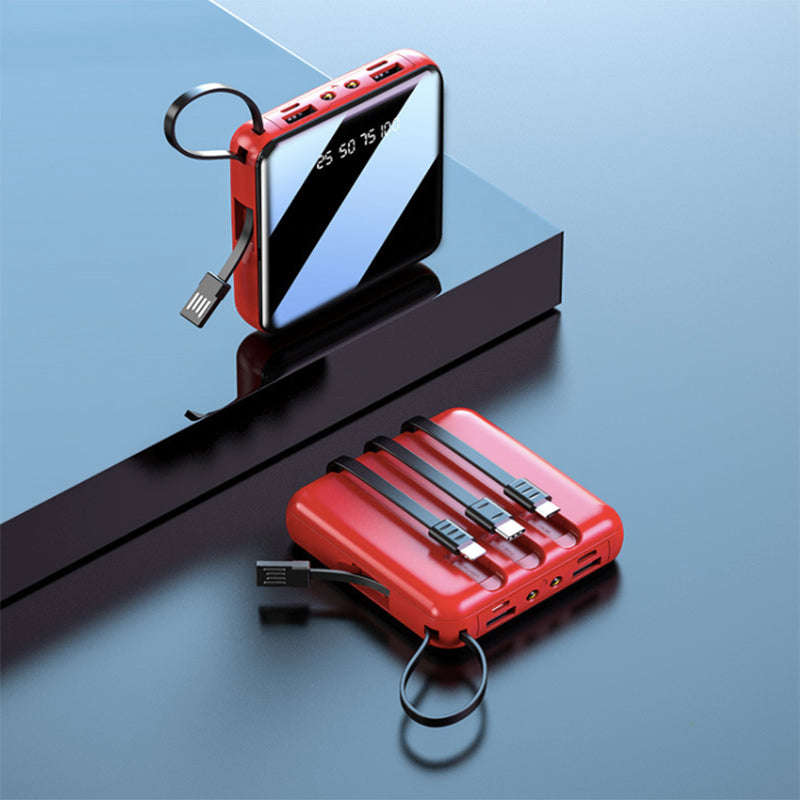 Portable Power Bank With Data Cable