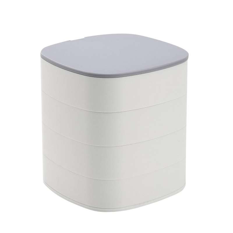 Rotary Jewelry Storage Box with Mirror Lid 4 Layer - ecomstock