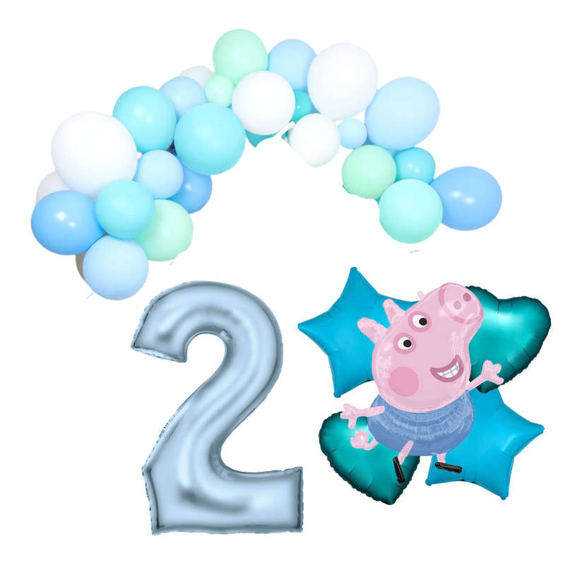 Peppa Pig Themed Balloon Garland Kit  George Pig