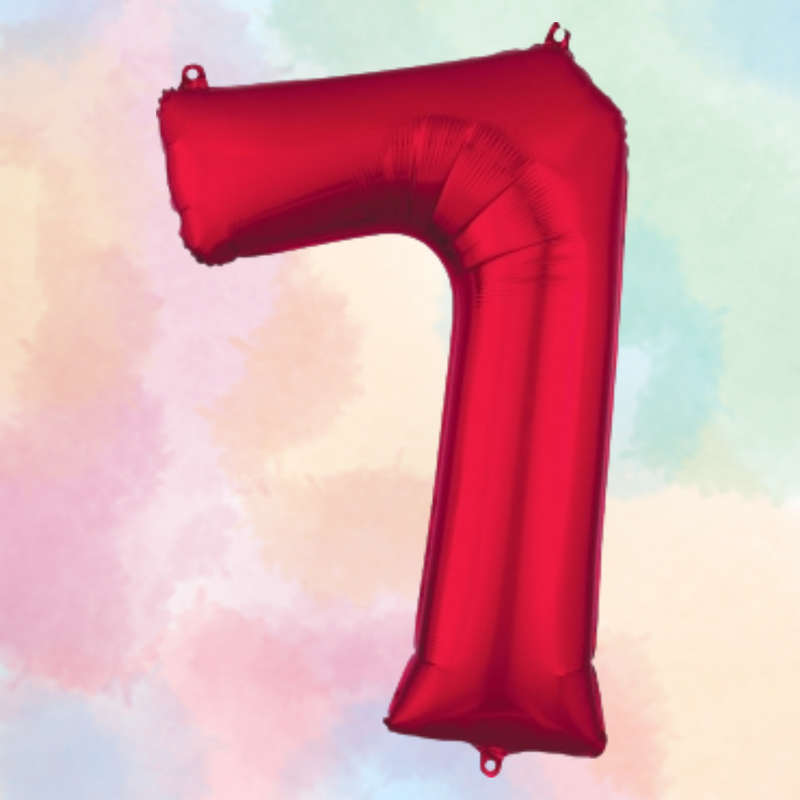 FOIL BALLOON  LARGE RED SEVEN 7