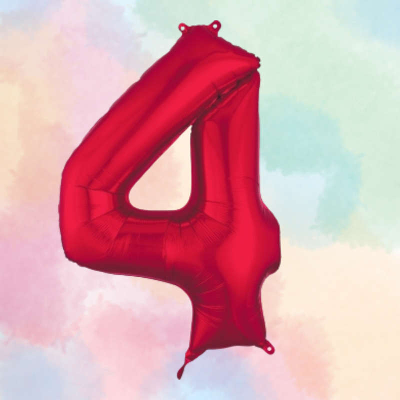 FOIL BALLOON  LARGE RED FOUR 4