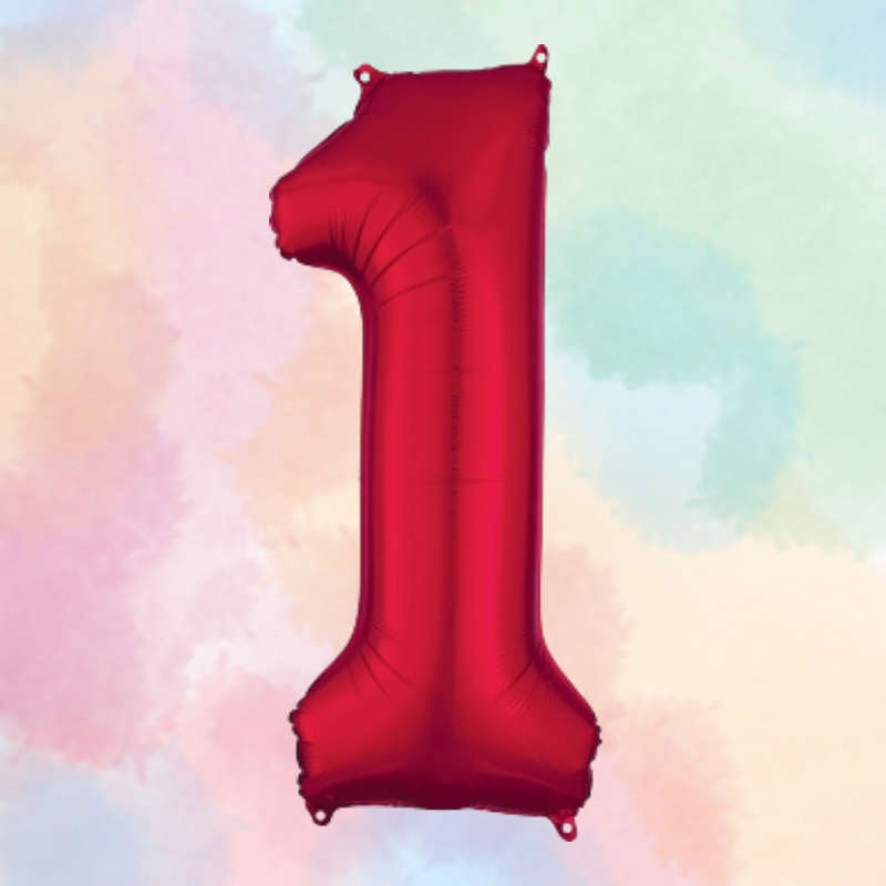 FOIL BALLOON  LARGE RED ONE 1