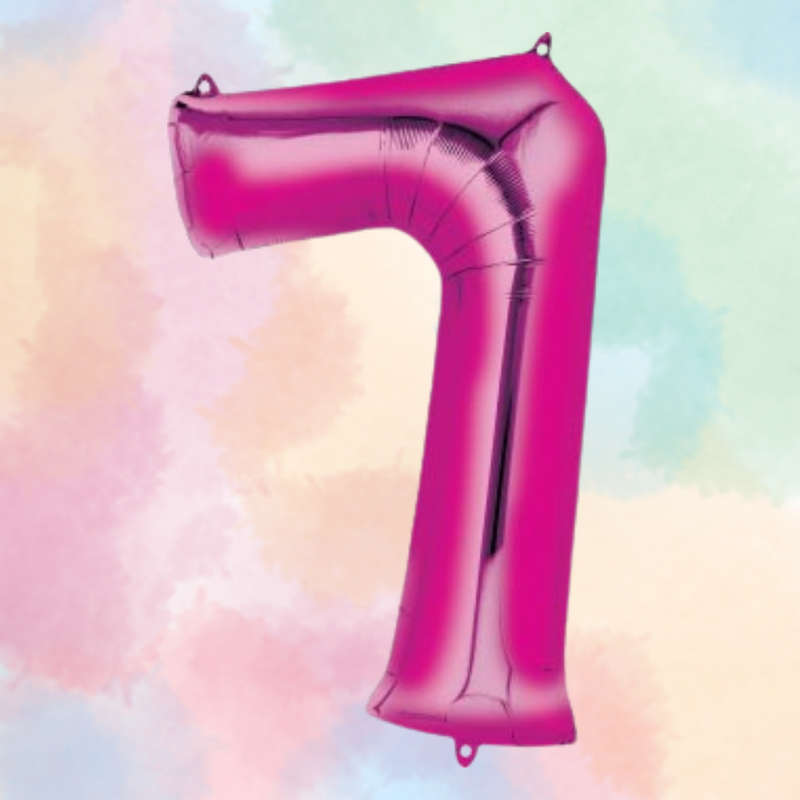 FOIL BALLOON  LARGE CERISE PINK SEVEN 7