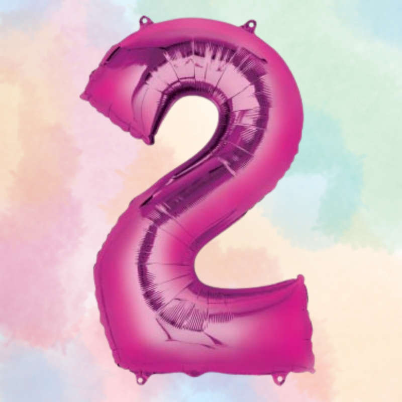 FOIL BALLOON  LARGE CERISE PINK TWO 2