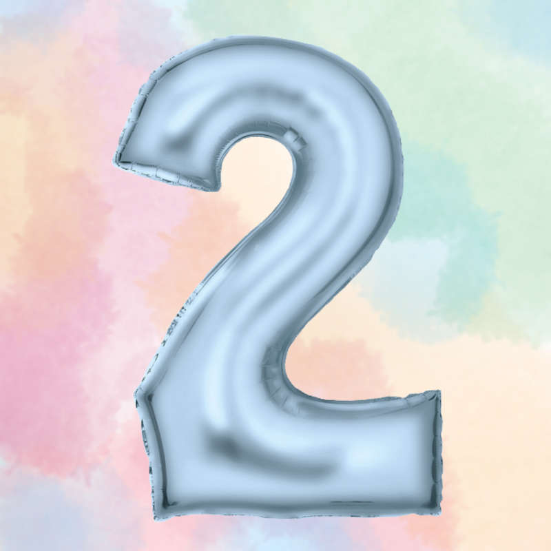 FOIL BALLOON  LARGE PASTEL BLUE TWO 2