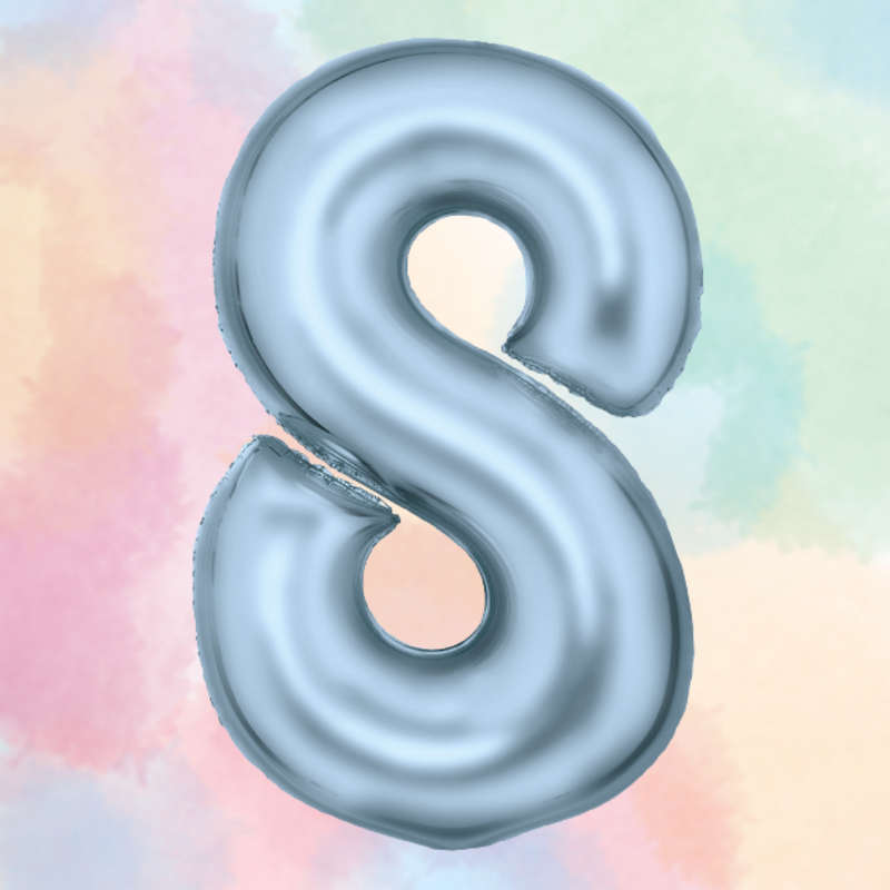 FOIL BALLOON  LARGE PASTEL BLUE EIGHT 8