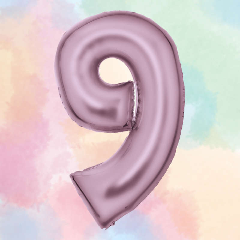 FOIL BALLOON  LARGE PASTEL PINK NINE 9