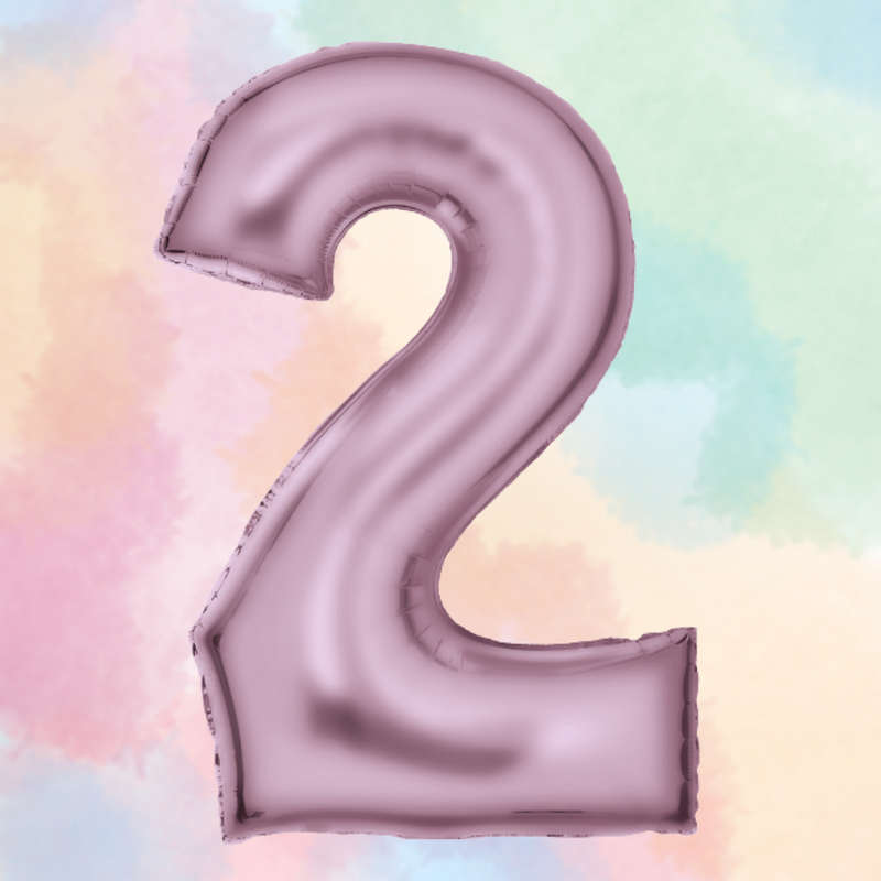 FOIL BALLOON  LARGE PASTEL PINK TWO 2