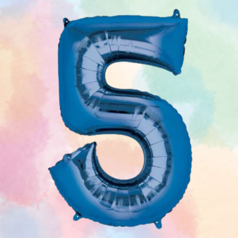 FOIL BALLOON  LARGE BLUE FIVE 5