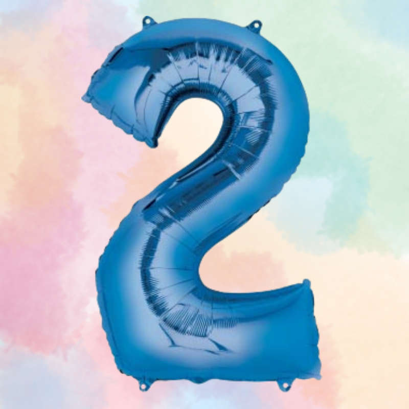 FOIL BALLOON  LARGE BLUE TWO 2