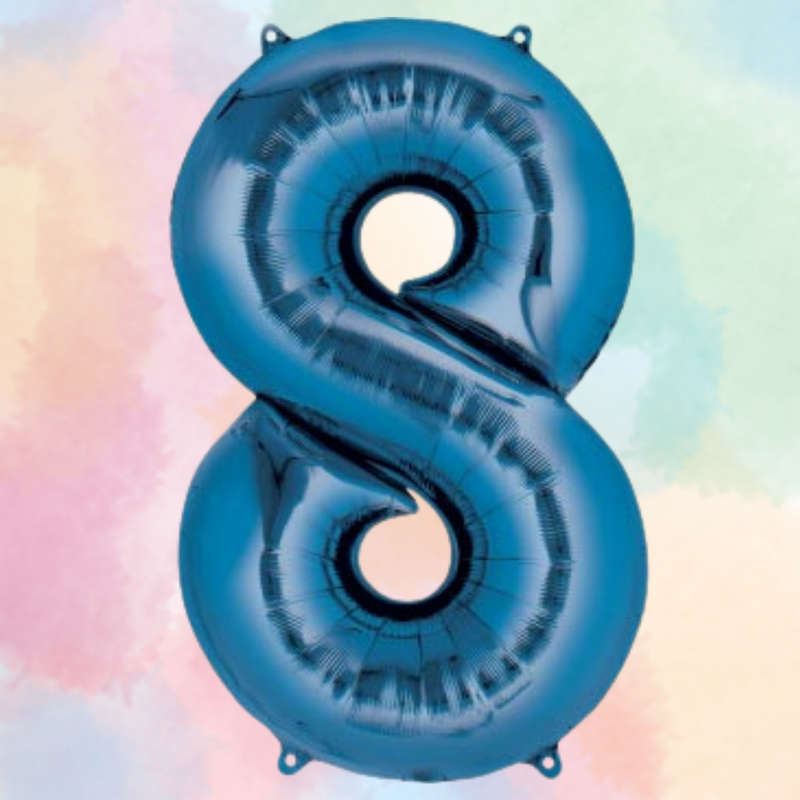 FOIL BALLOON  LARGE BLUE EIGHT 8