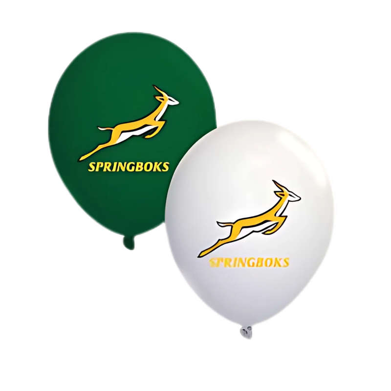 Springbok Themed Latex Balloons  12 Inch (Pack of 10)