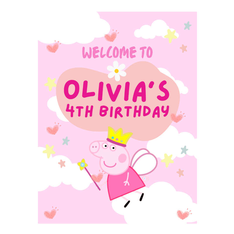 Welcome Board Peppa Pig Princess