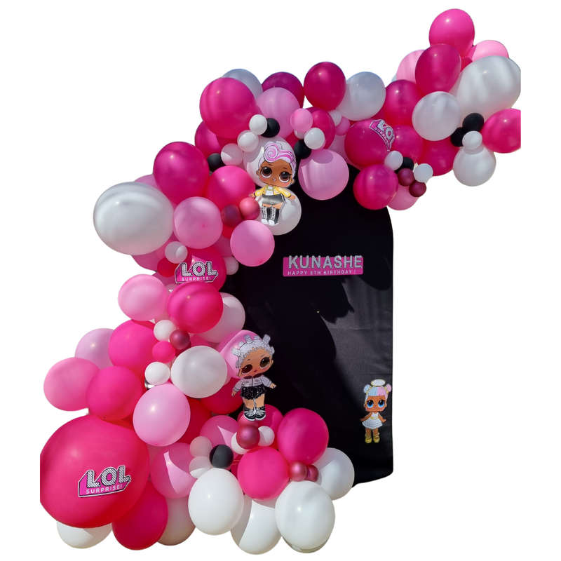 LOL SURPRISE CHIARA BACKDROP with balloon garland