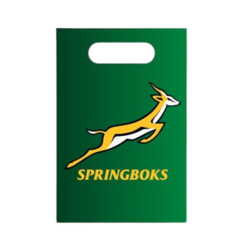 Springbok-Themed Paper Party Bags  Pack of 8