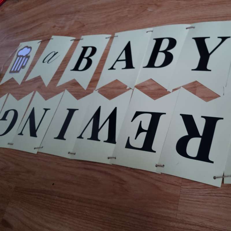 BABY IS BREWING LAYERED PAPER BUNTING BANNER
