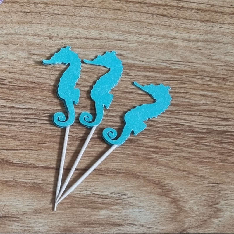 SEAHORSE CUPCAKE MINI TOPPERS