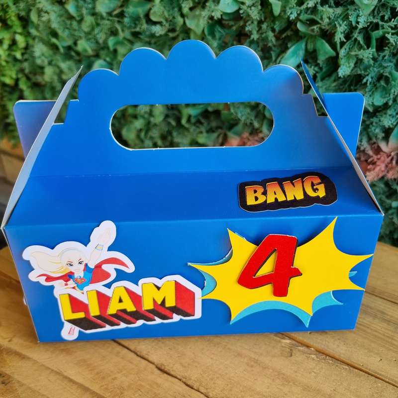 SUPERGIRL PARTY PACK 5 BOXES  BLUE