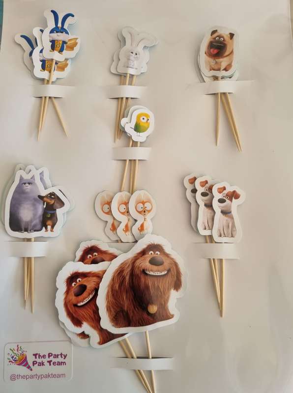 SECRET LIFE OF PETS CUPCAKE TOPPER  SET OF 12 birthday party themed decor