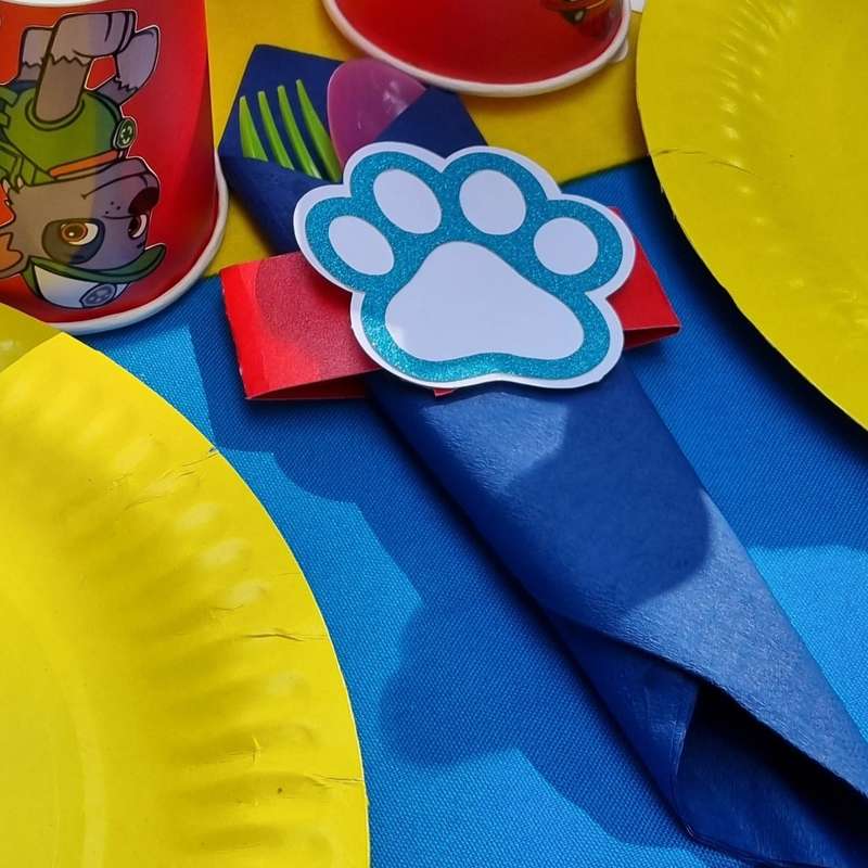 PAW PATROL PAPER SERVIETTE NAPKIN RINGS SET OF 10