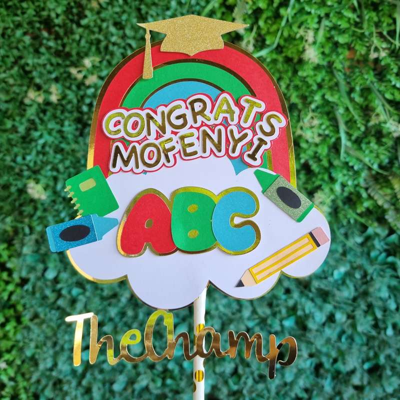 SCHOOL GRADUATION BACK TO SCHOOL CAKE TOPPER