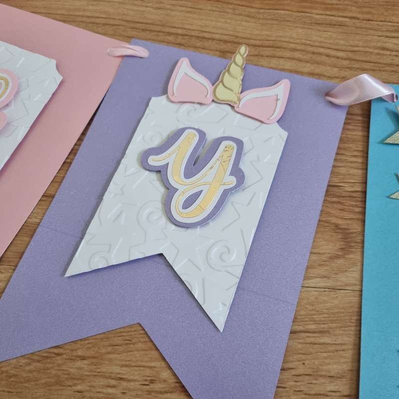 UNICORN LAYERED PAPER BUNTING BANNER