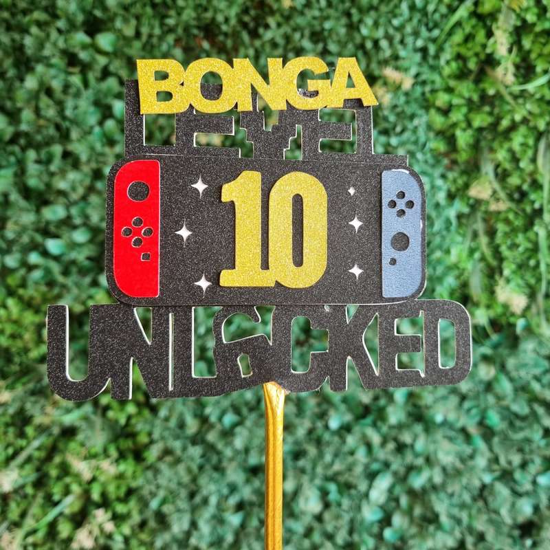 GAMER XBOX PLAYSTATION LEVEL UNLOCKED CAKE TOPPER B