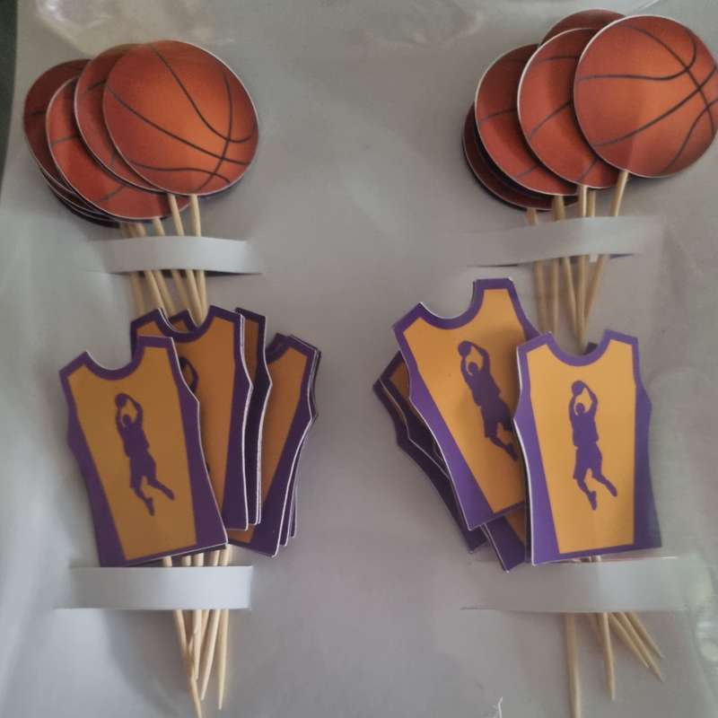 BASKETBALL CUPCAKE MINI TOPPERS