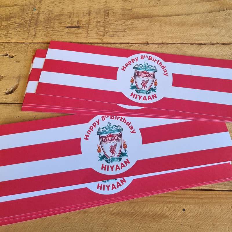 LIVERPOOL BOTTEL LABELS  SET OF 4 birthday party themed decor personalized with name and age