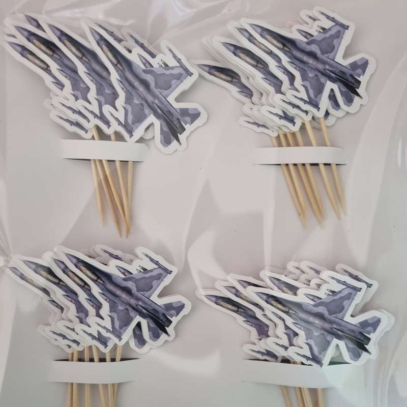 FIGHTER JET CUPCAKE MINI TOPPERS