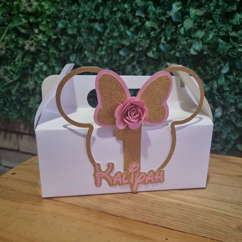 MINNIE MOUSE PARTY PACK  PINK AND GOLD 5 BOXES