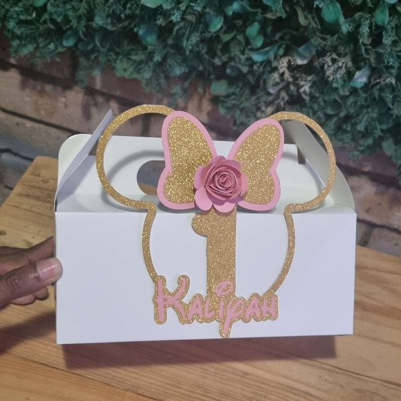 MINNIE MOUSE PARTY PACK  PINK AND GOLD 5 BOXES