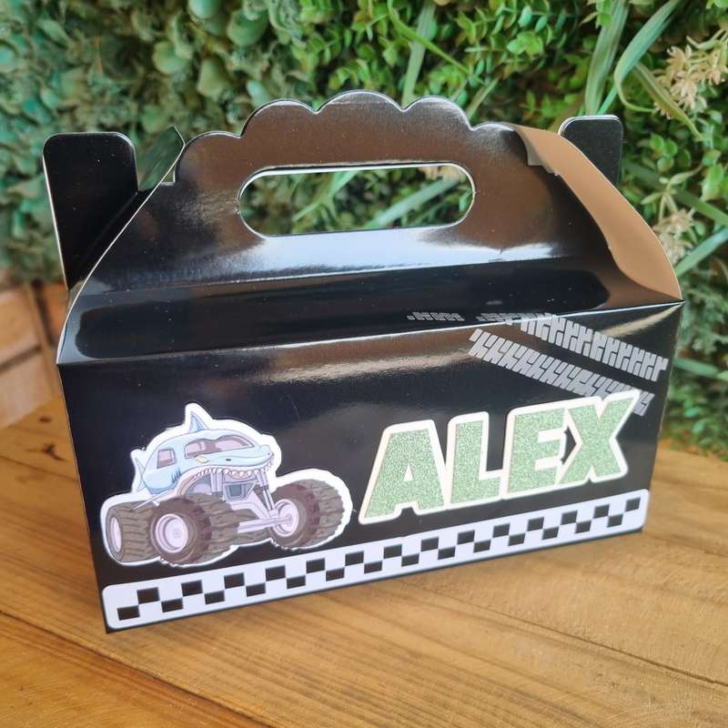 MONSTER TRUCKS PARTY PACK 5 BOXES only, personalized kiddies birthday party themed decor party bo...