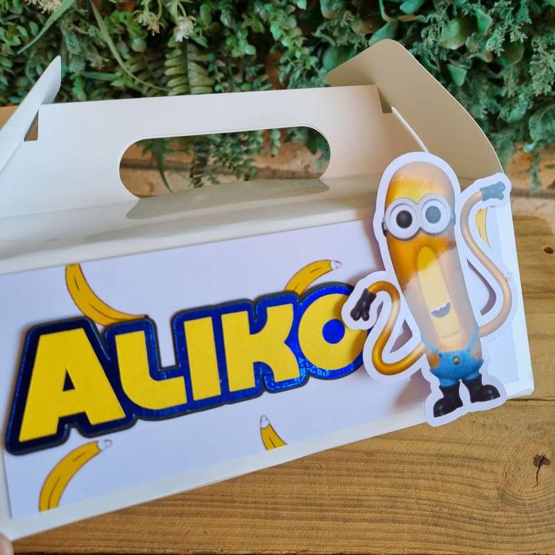 MEGA MINIONS PARTY PACK 5 BOXES only, personalized kiddies birthday party themed decor party boxe...