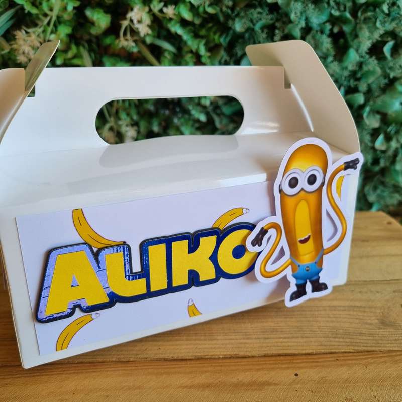 MEGA MINIONS PARTY PACK 5 BOXES only, personalized kiddies birthday party themed decor party boxe...