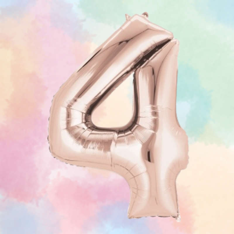 FOIL BALLOON  LARGE ROSE GOLD FOUR 4