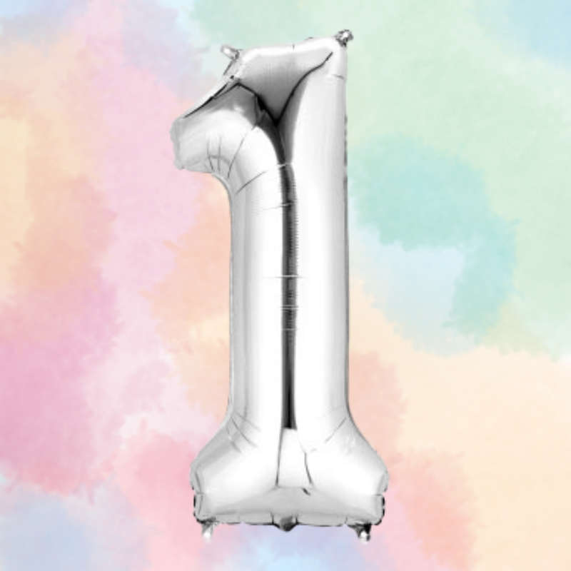 FOIL BALLOON  LARGE SILVER ONE 1