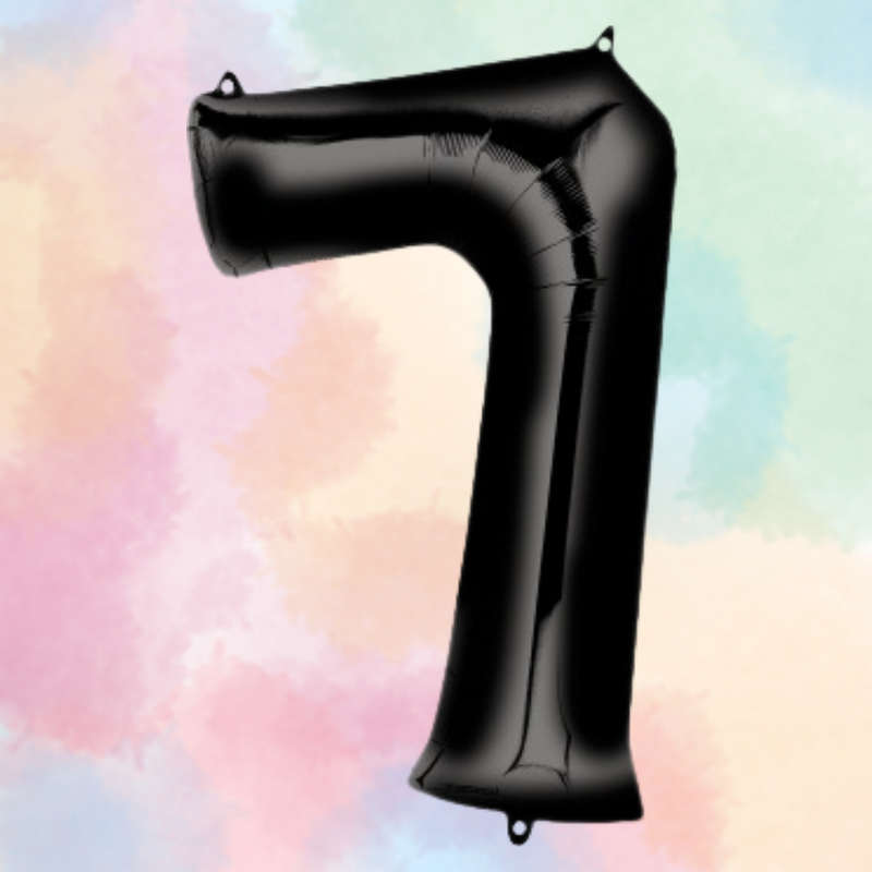 FOIL BALLOON  LARGE BLACK SEVEN 7