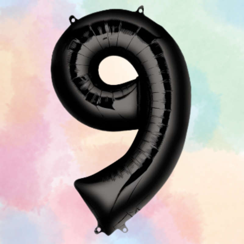 FOIL BALLOON  LARGE BLACK NINE 9