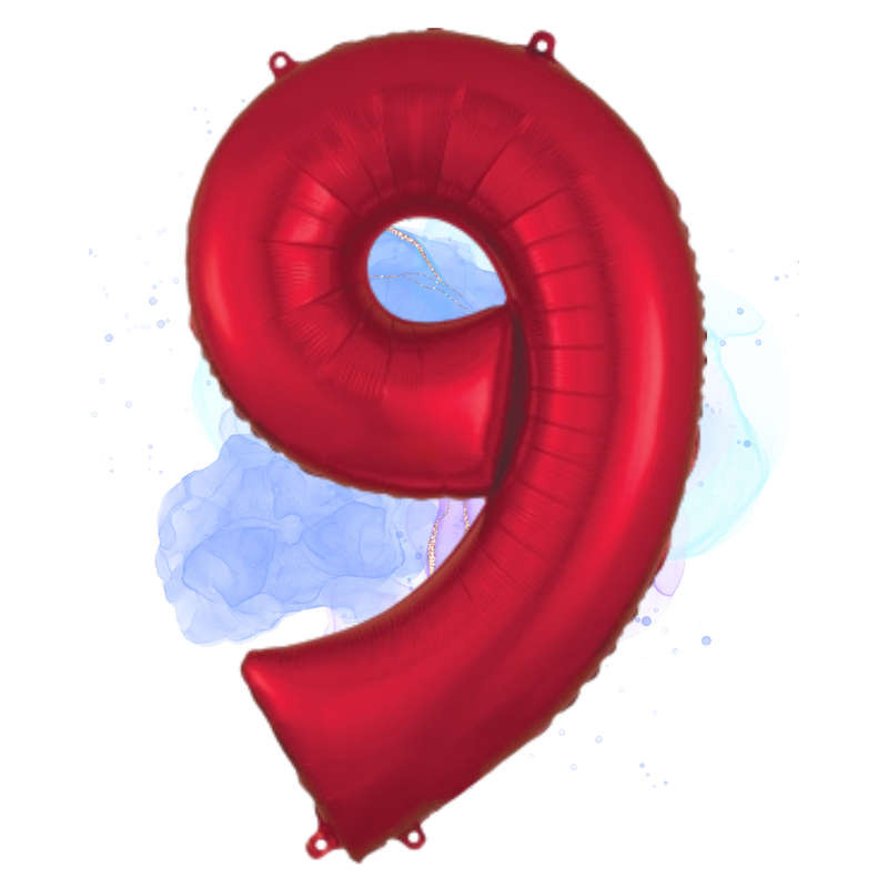 FOIL BALLOON  LARGE RED NINE 9