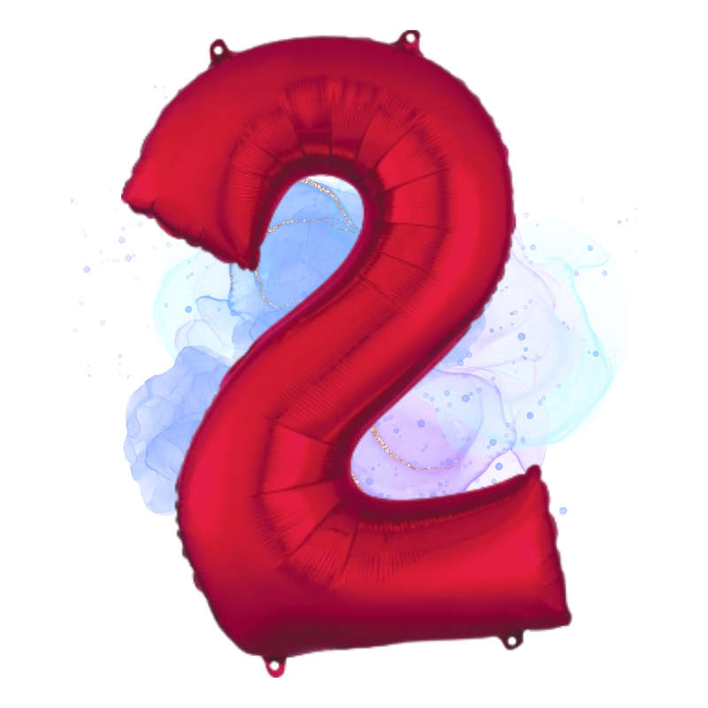 FOIL BALLOON  LARGE RED TWO 2