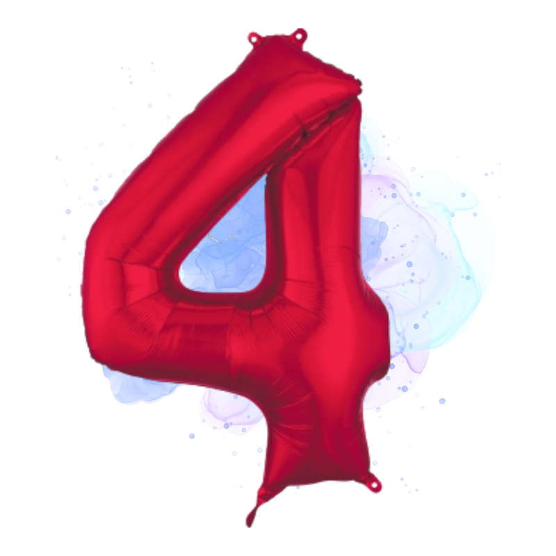 FOIL BALLOON  LARGE RED FOUR 4